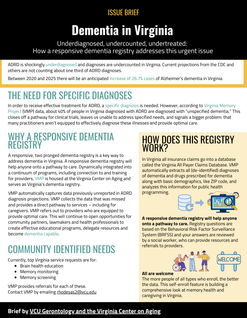 An image of the VMP Issue Brief demonstrating the importance of the Virginia Memory Project